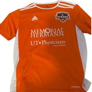 Adidas Kids Orange and White Soccer Jersey